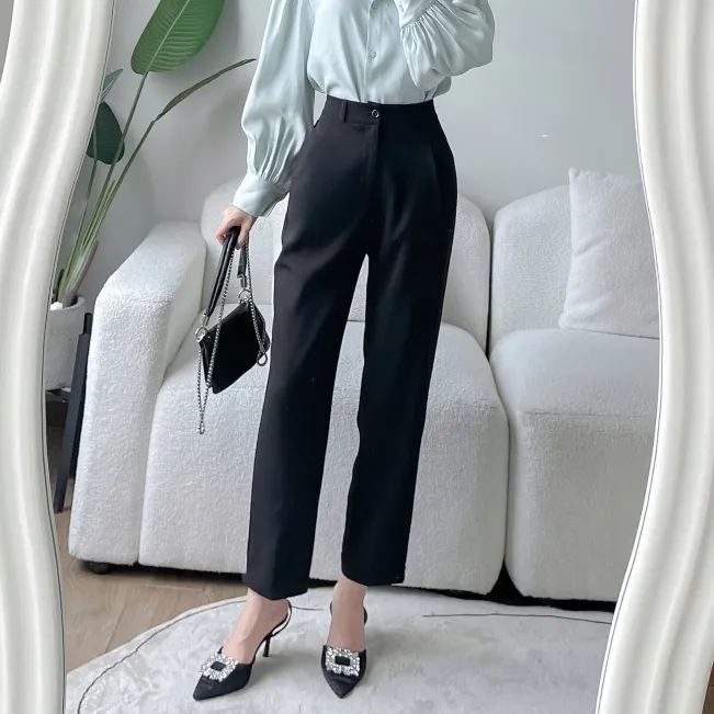 Ảnh Quần tây baggy lưng cao công sở VMSTYLE Quần âu baggy basic form suông đi làm QTB00035 3