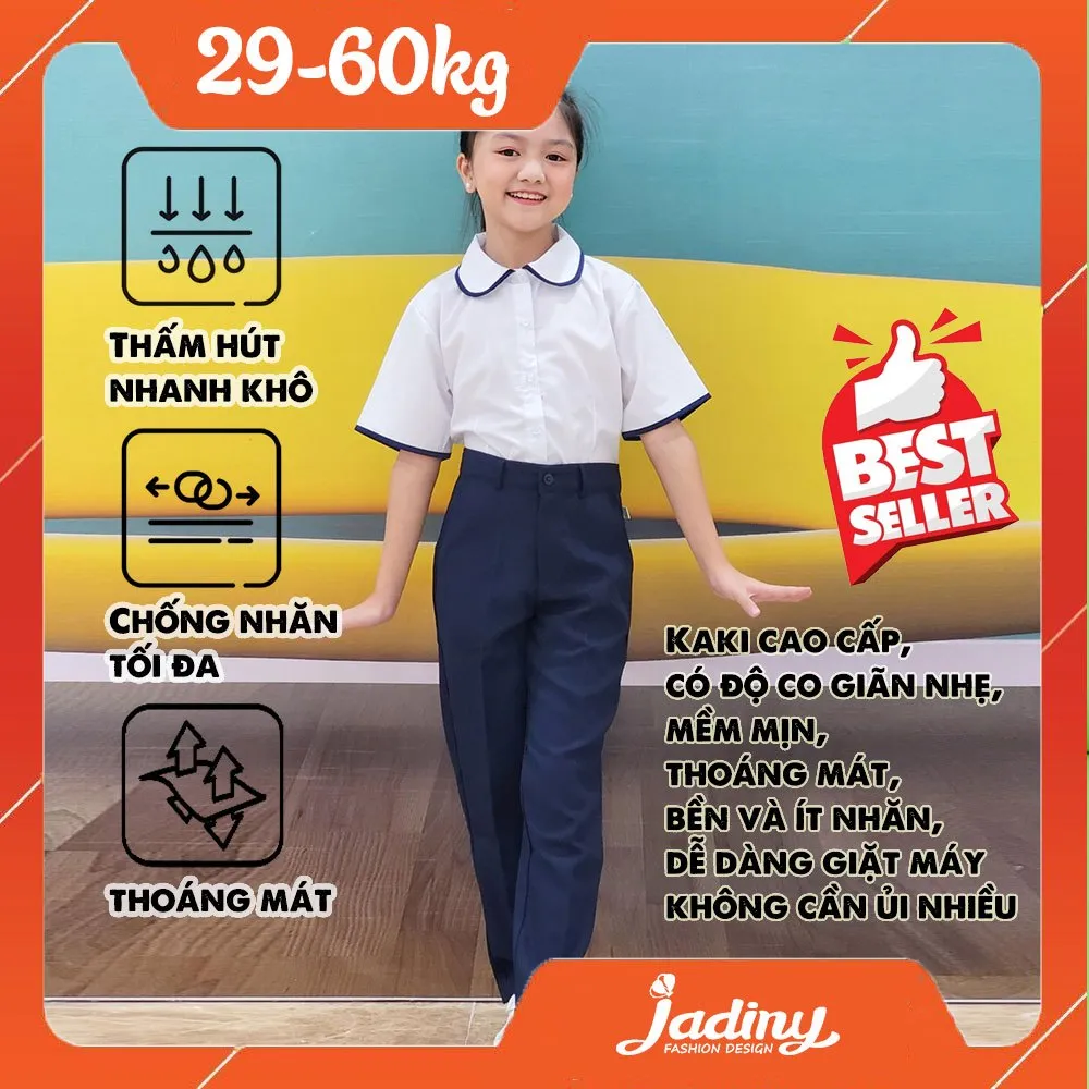 Ảnh Quần tây học sinh nữ màu xanh đen- màu đen ống xuông vừa thời trang Jadiny 1