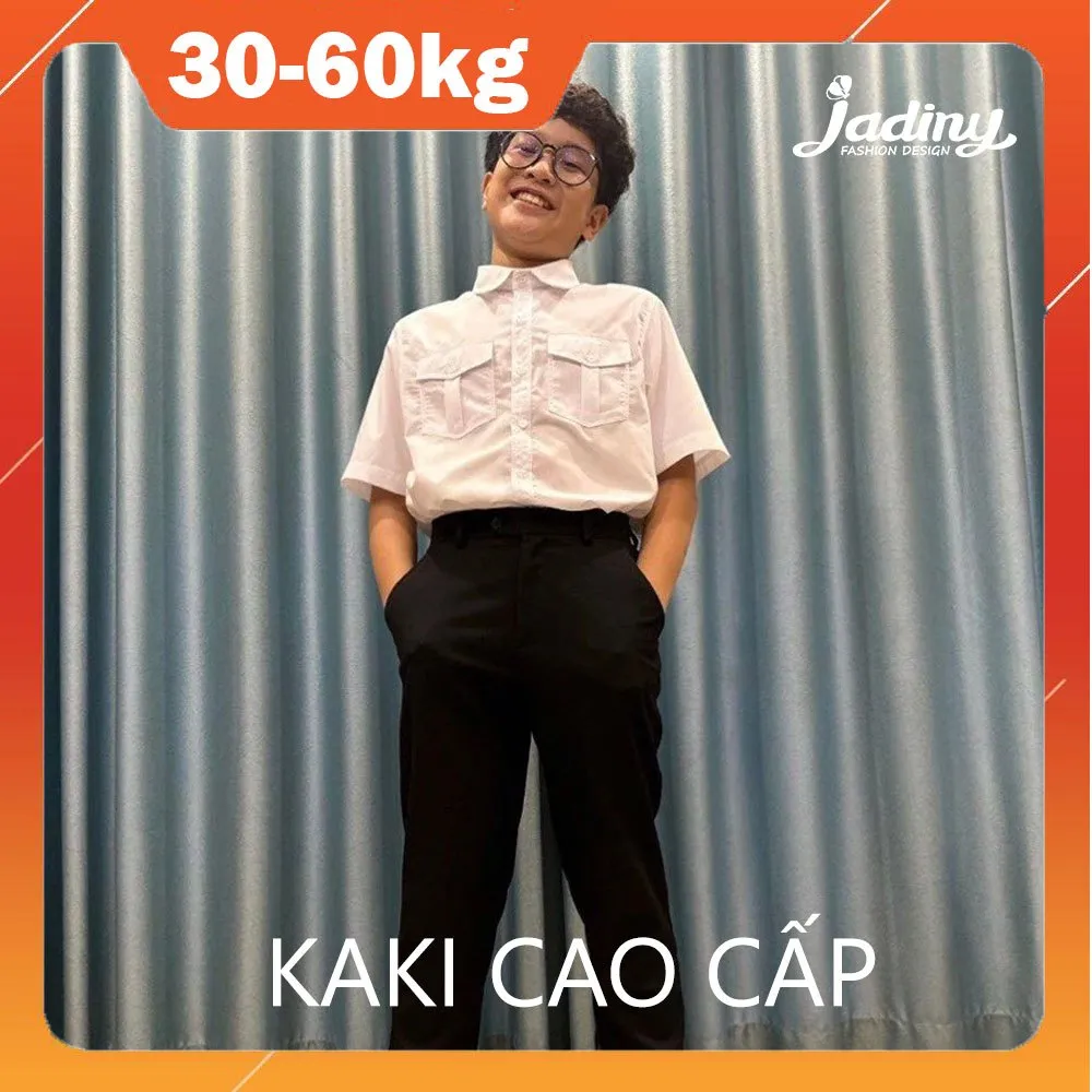 Ảnh Quần tây đi học nam cấp 2 màu xanh đen, màu đen cao cấp ống suông thời trang Jadiny 2