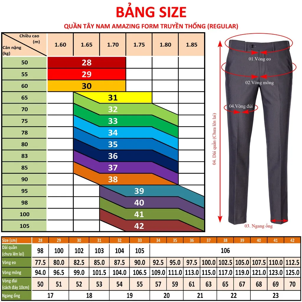 Ảnh Quần tây nam Amazing, big size tới 100kg, họa tiết vân chìm, màu xám, không ly, form dáng chuẩn 2