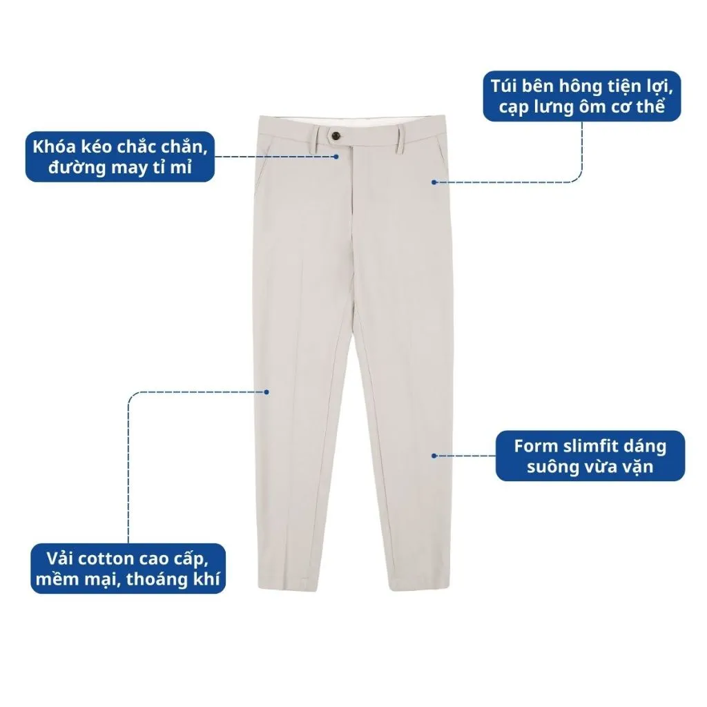 Ảnh Quần Tây Nam Công Sở Hàn Quốc AKUBA Cao Cấp Slimfit Dáng Suông Cotton Dày Dặn Đi Học | 01K3008 2