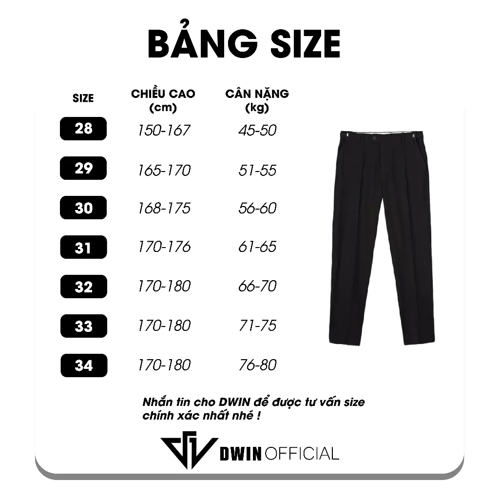 Đánh Giá Quần Tây Nam DWIN Baggy Ống Rộng Vải Âu Cao Cấp, Co Giãn - Chỉ 165K!