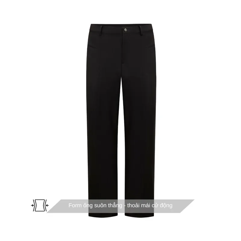 Ảnh Quần tây nam màu đen basic ống suông SIMTU vải cotton lạnh cao cấp - điểm nhấn phối rã thời trang | QT004 1