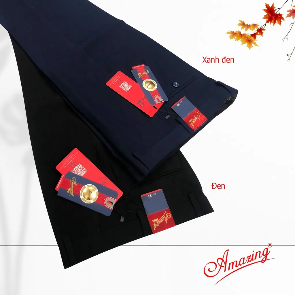 Ảnh Quần tây nam màu xanh Amazing, ống đứng, không ly, đồng phục học sinh, đồng phục công sở 3