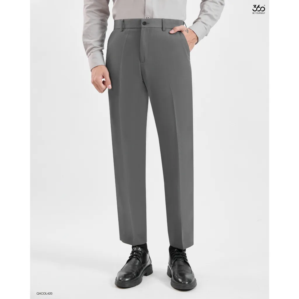 Ảnh Quần tây nam tặng 1 đôi tất quần âu dài form slimcrop vải dày dặn cạp ép cao cấp chống nhăn hàng xưởng xuất dư 1