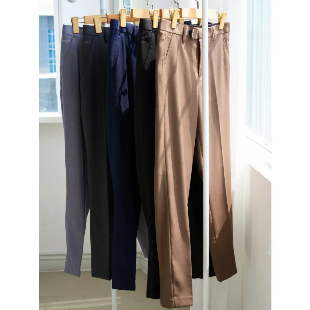 Ảnh Quần tây nam trơn 4MEN QT031 form slimfit tôn dáng, vải rayon cao cấp hạn chế nhăn, mềm mịn, co giãn 2