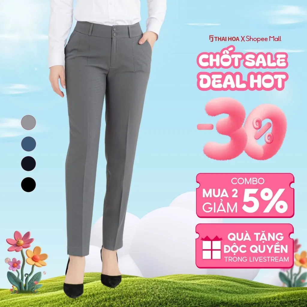 Review Quần Tây Nữ Ống Đứng 2 Ly Thái Hòa QAW2016-R03 - Tôn Dáng Chuẩn Công Sở