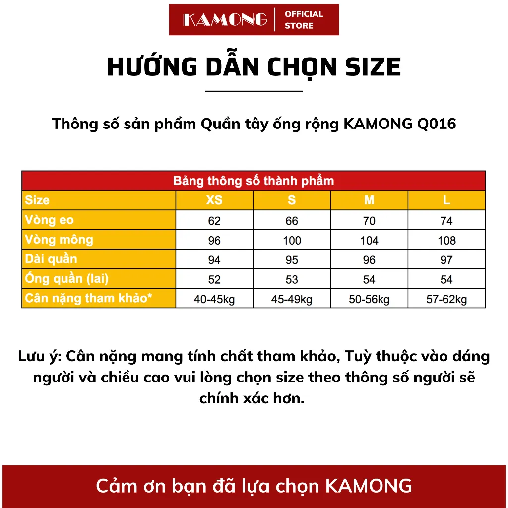 Ảnh Quần tây ống rộng KAMONG dáng suông dây kéo công sở Q016 1