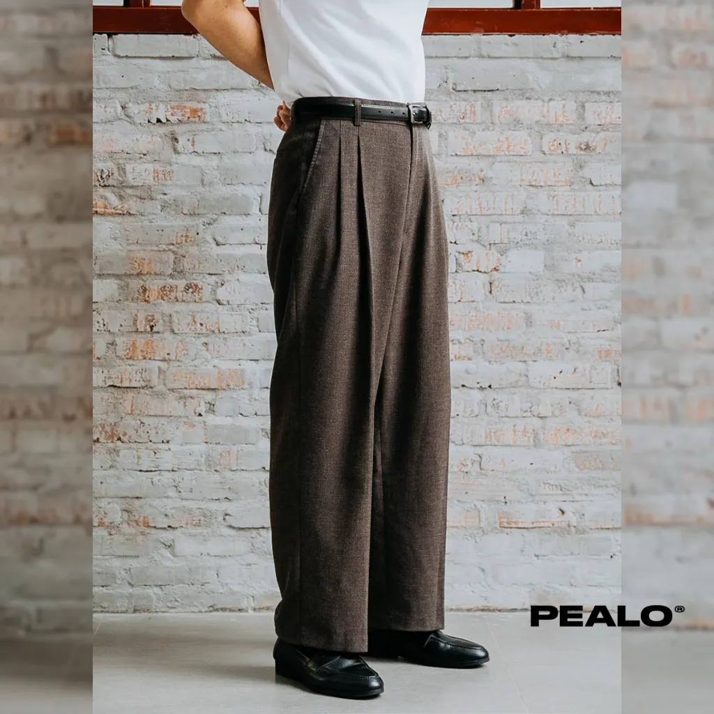 Ảnh Quần tây PEALO form wide fit cạp cao có xếp li 2