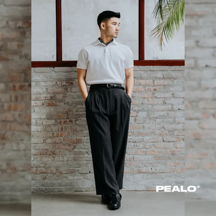 Ảnh Quần tây PEALO form wide fit cạp cao có xếp li 4