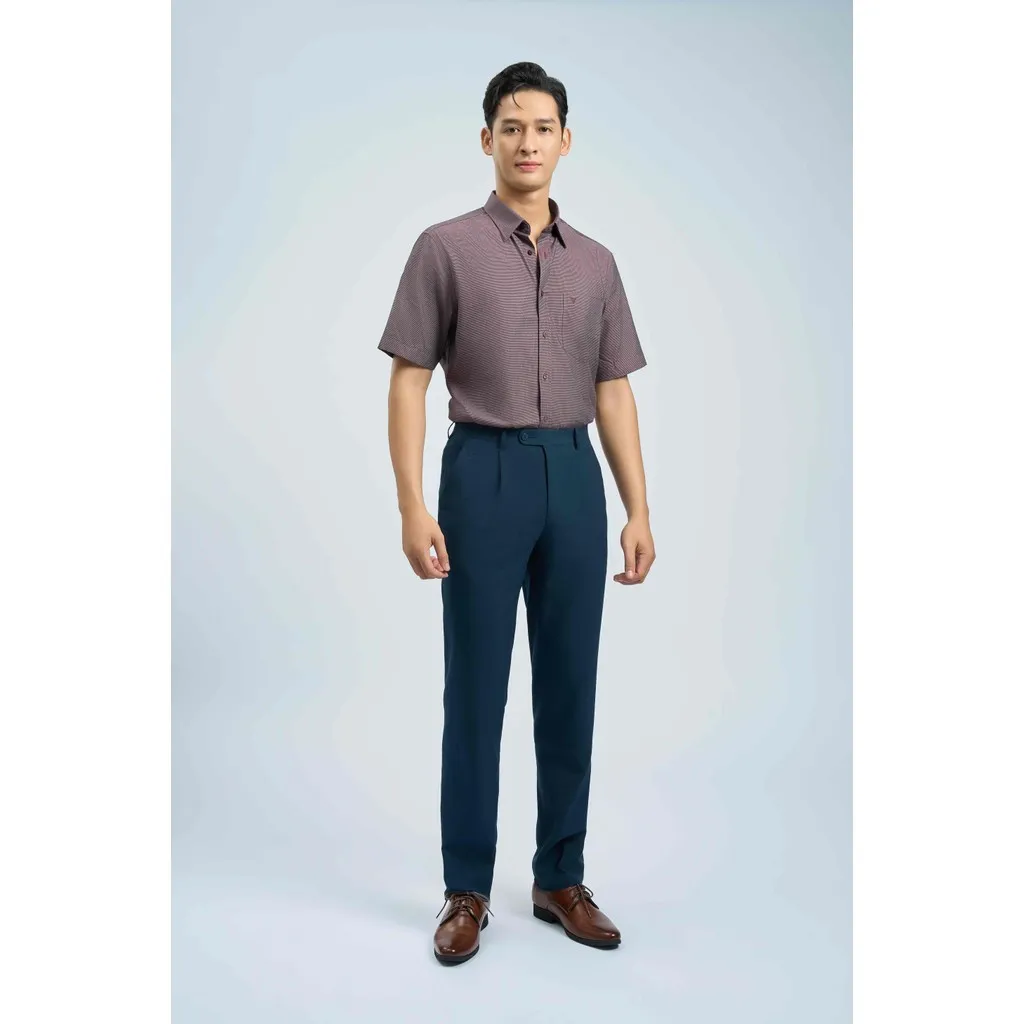 Ảnh Quần tây trơn 1ly VIETTIEN vải poly phom regular VT00000095 1