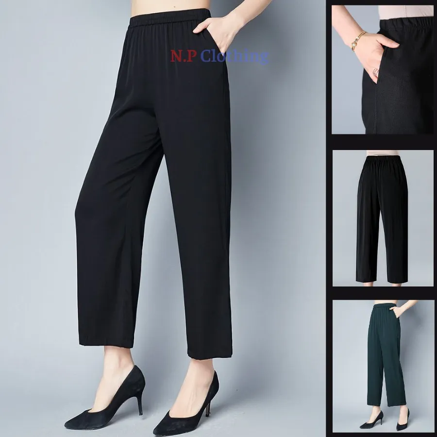 Ảnh Quần Trung Niên MAI THY Q002, Mẫu Quần Dài Nữ Chất Thun Cho Mẹ Form Rộng Dễ Phối Đồ | Thời Trang Trung Niên U40+ 1