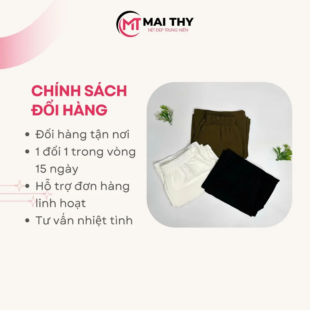 Ảnh Quần Trung Niên MAI THY Q019, Mẫu Form Suông Ống Rộng Bigsize Chất Đũi Sang Trọng | Đồ Trung Niên U40 1