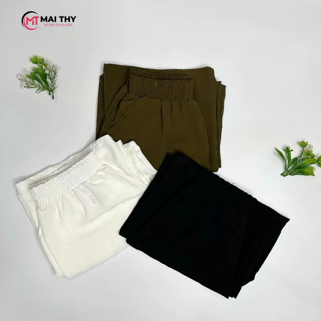 Ảnh Quần Trung Niên MAI THY Q019, Mẫu Form Suông Ống Rộng Bigsize Chất Đũi Sang Trọng | Đồ Trung Niên U40 2