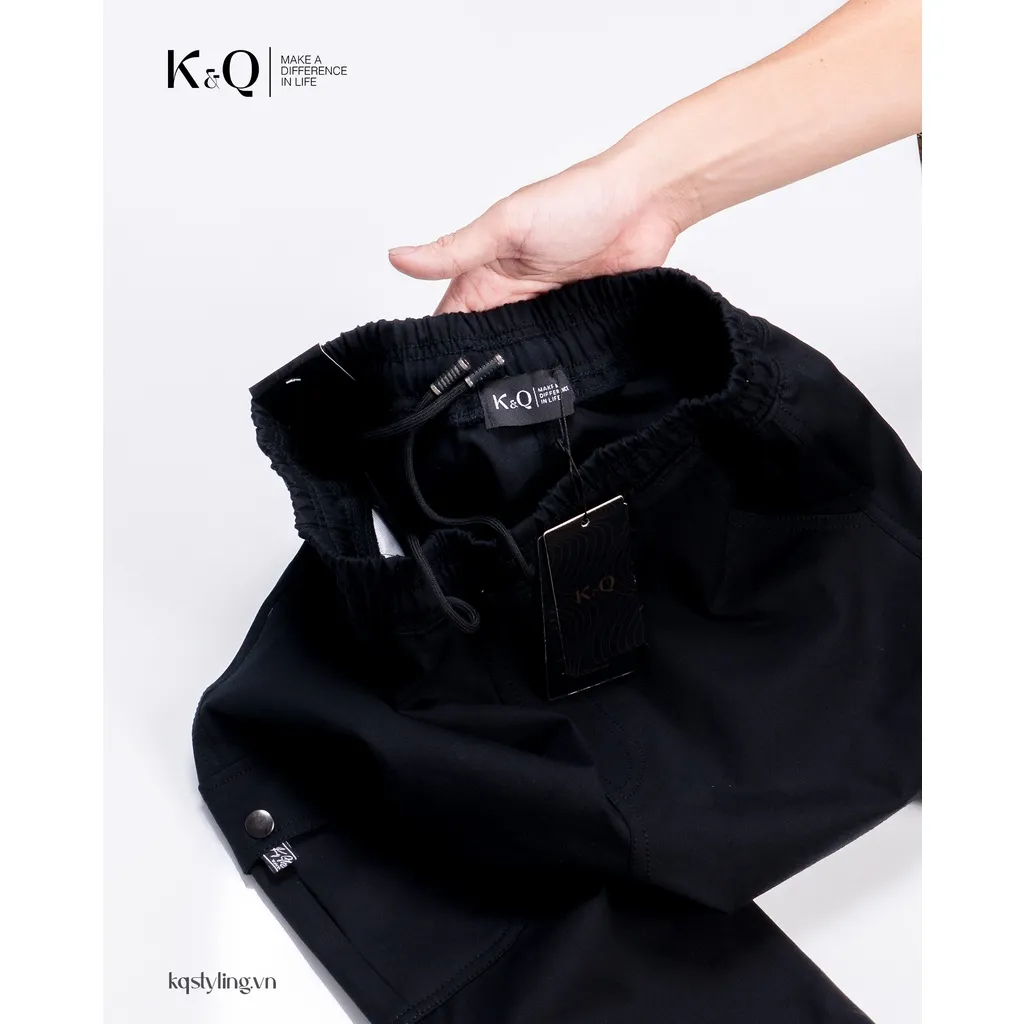 Ảnh Quần túi hộp kaki co giãn KQSTYLING đen cao cấp 2