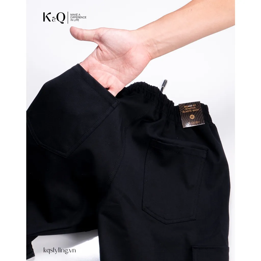Ảnh Quần túi hộp kaki co giãn KQSTYLING đen cao cấp 3