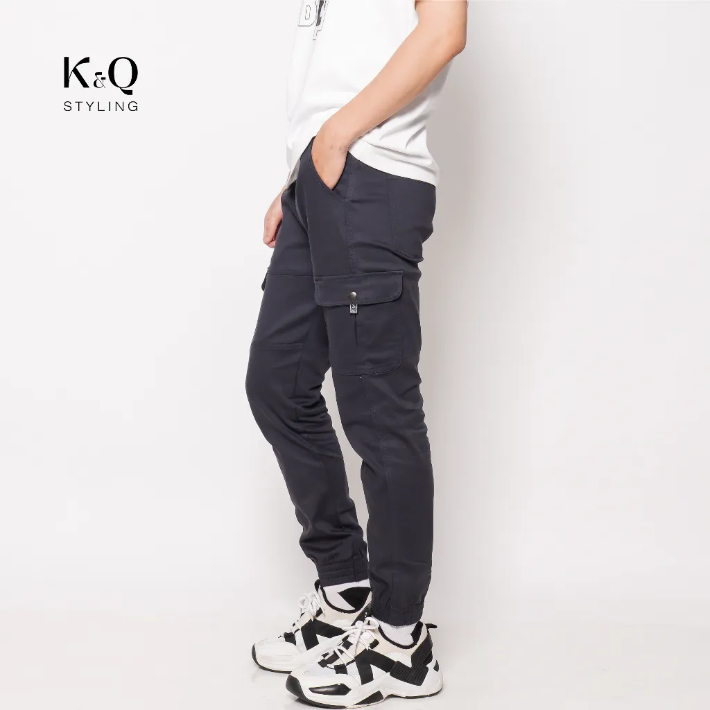 Ảnh Quần Túi Hộp Kaki unisex KQSTYLING Xám Chì co giãn cao cấp (xưởng quần jogger kaki) 3