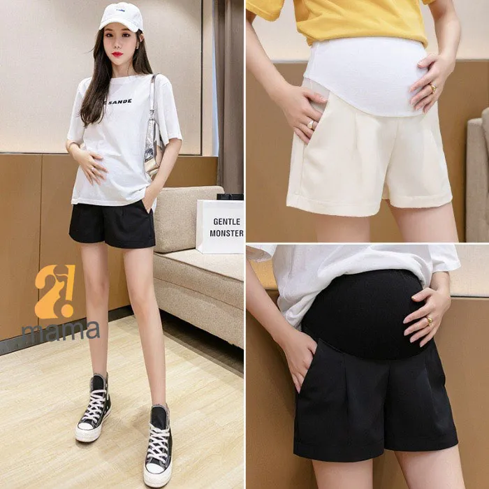 Ảnh Quần Đùi Bầu 2mama Mẫu Mới Mùa Hè 2025 Chất Umi Mềm Mát Có Chun Điền Chỉnh Đủ size V046 4