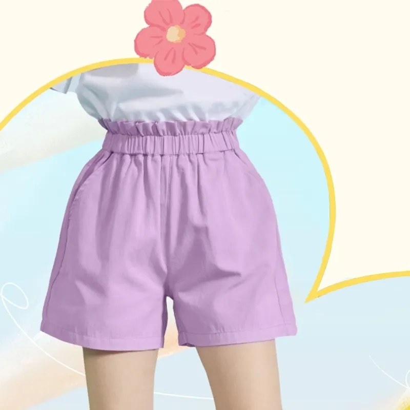 Ảnh Quần đùi bé gái BabyloveGO 2025 quần short cho bé chất kaki đứng form mềm mịn thoáng mát QT006 1