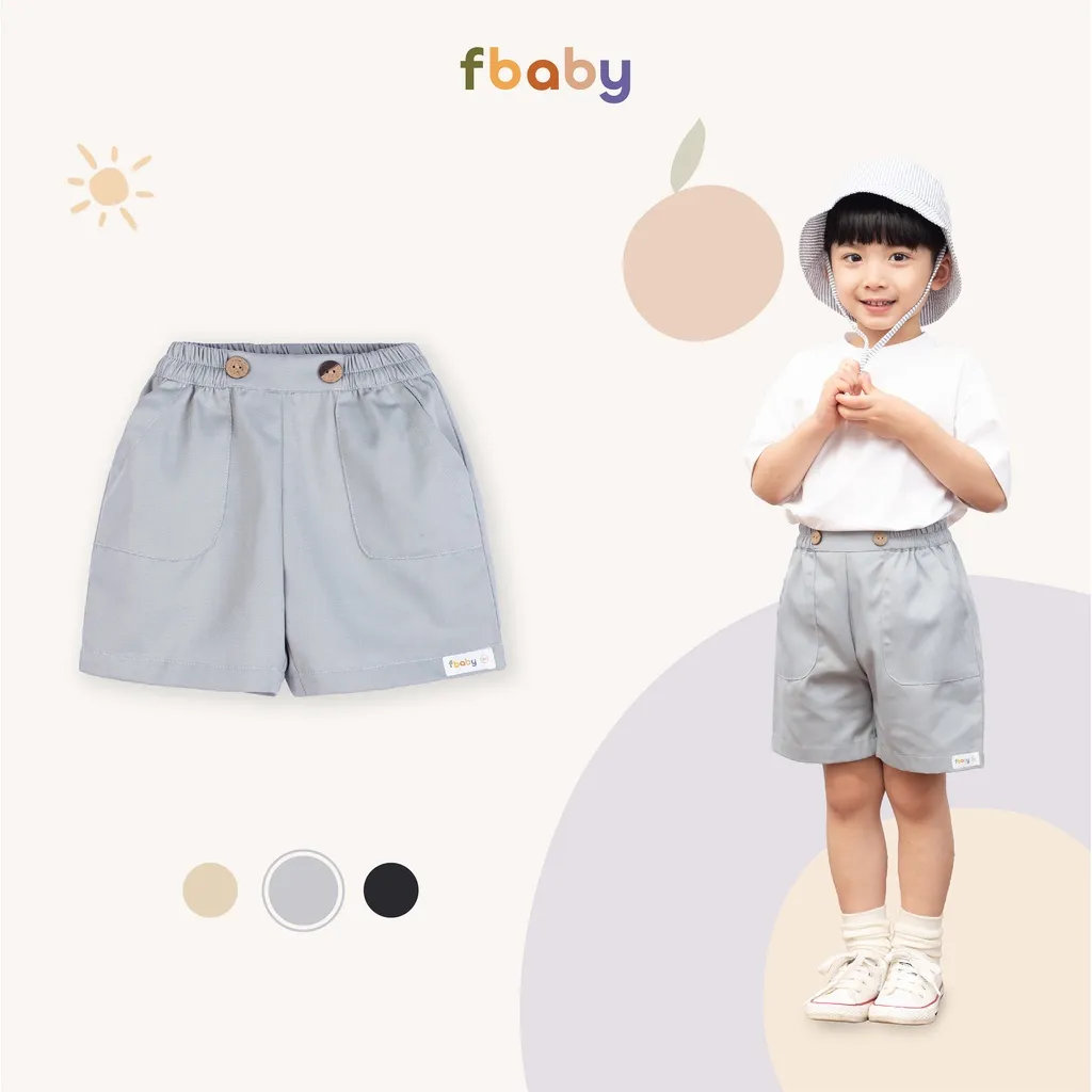 Ảnh Quần đùi bé trai Kaki 2 cúc đính tag Fbaby - FQ005 3