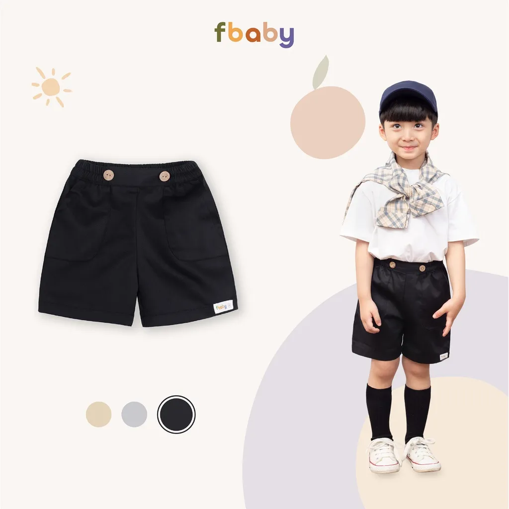 Ảnh Quần đùi bé trai Kaki 2 cúc đính tag Fbaby - FQ005 4