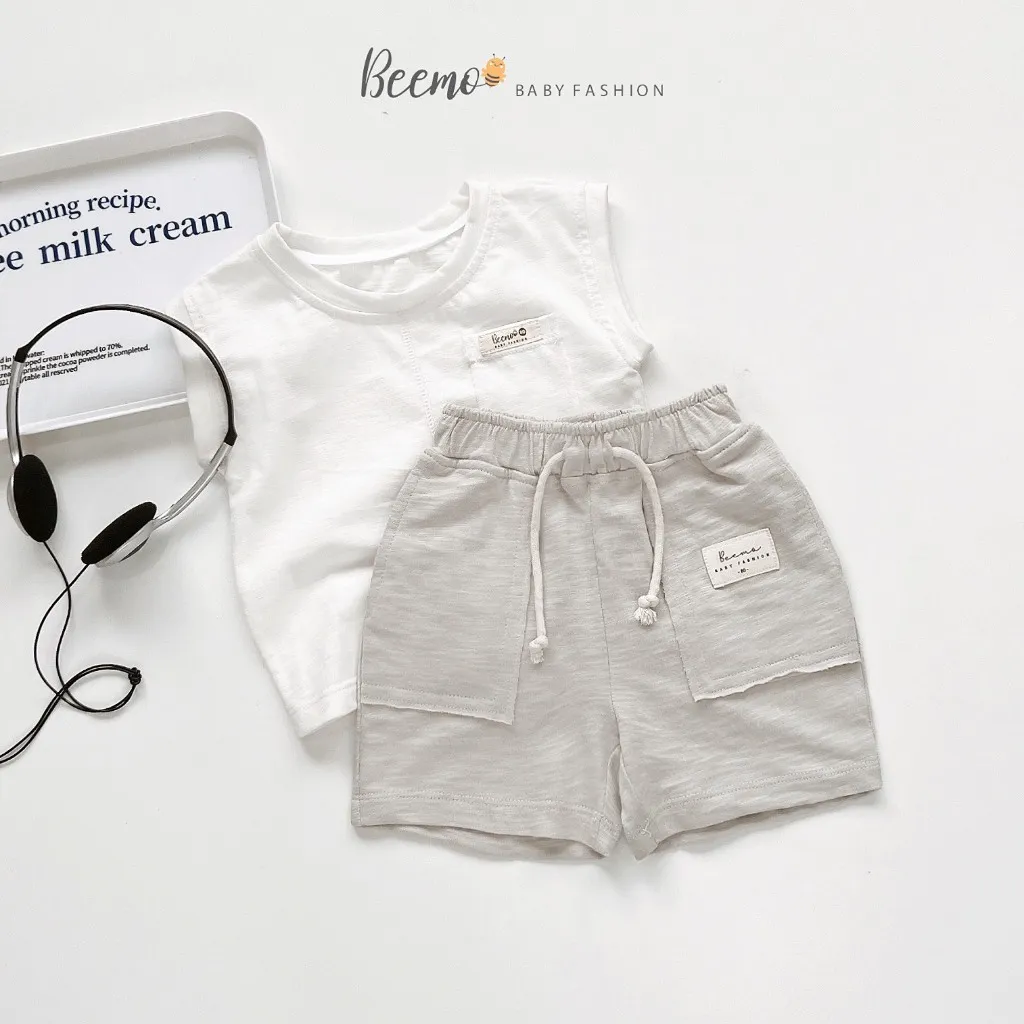 Ảnh Quần đùi Beemo phối mác túi kèm dây rút chất liệu cotton co giãn mặc mùa hè đi học,đi chơi cho bé từ 1 - 7 tuổi 23136Q 3