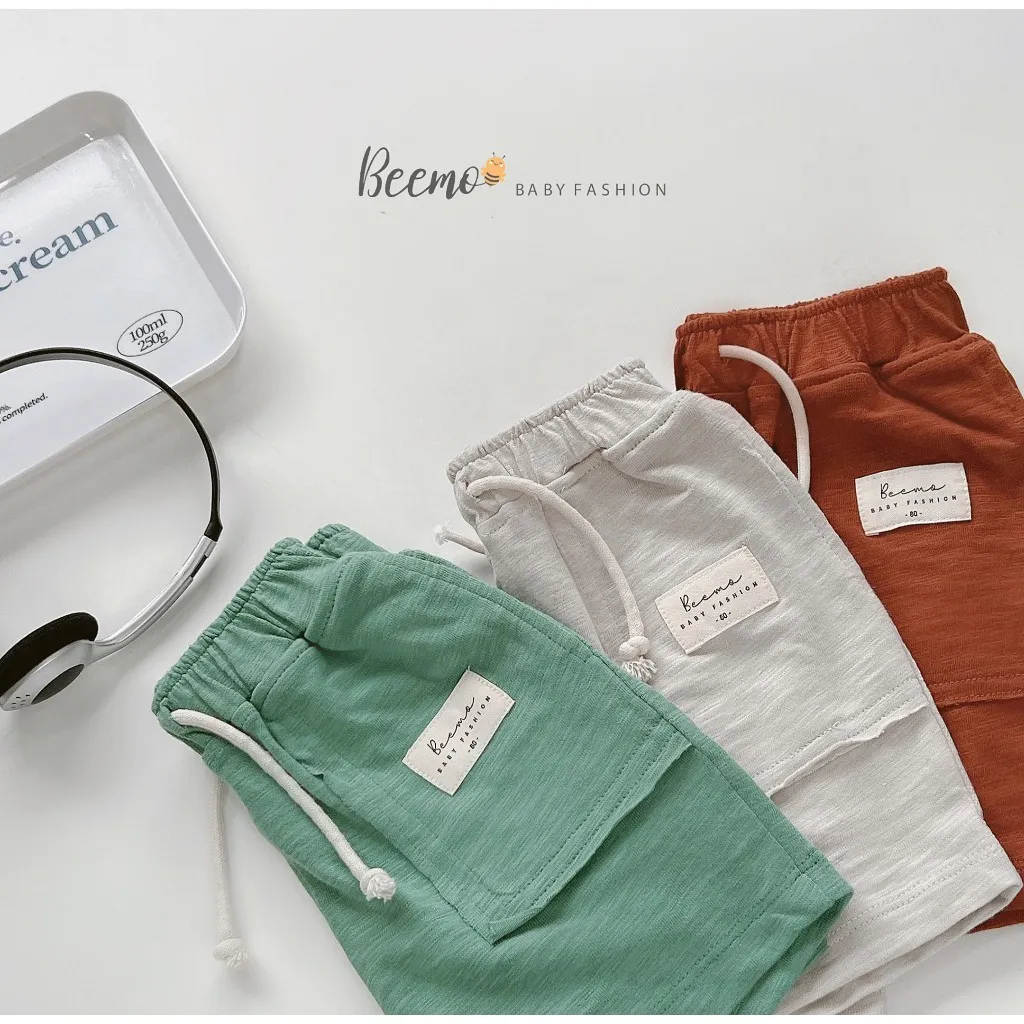 Ảnh Quần đùi Beemo phối mác túi kèm dây rút chất liệu cotton co giãn mặc mùa hè đi học,đi chơi cho bé từ 1 - 7 tuổi 23136Q 4