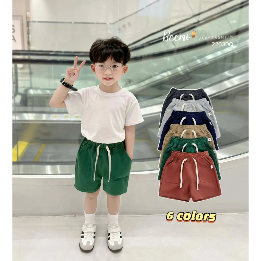 Ảnh Quần đùi cho bé Beemo (Form vừa) phối túi kèm dây rút chất liệu cotton co giãn thoải mái mặc hè từ 1 - 7 tuổi 22030Q 2