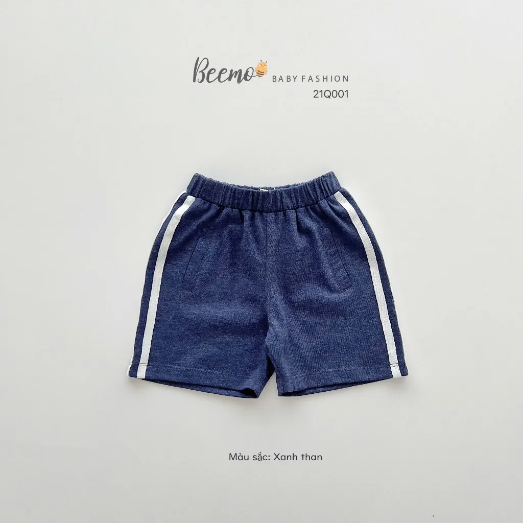 Ảnh Quần đùi cho bé Beemo phối sọc viền thể thao năng động vải cotton thấm hút mồ hôi từ 1 - 7 tuổi 21Q001 3