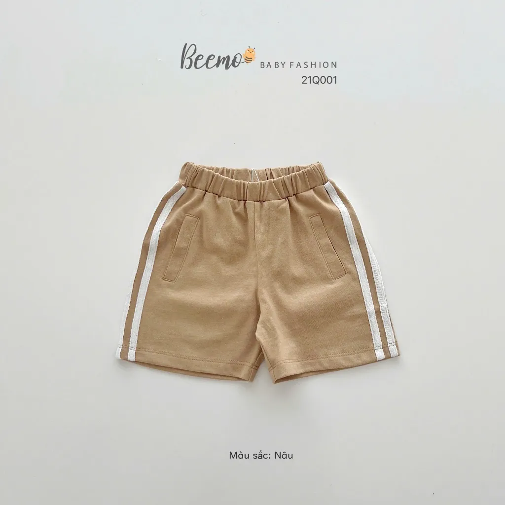 Ảnh Quần đùi cho bé Beemo phối sọc viền thể thao năng động vải cotton thấm hút mồ hôi từ 1 - 7 tuổi 21Q001 4