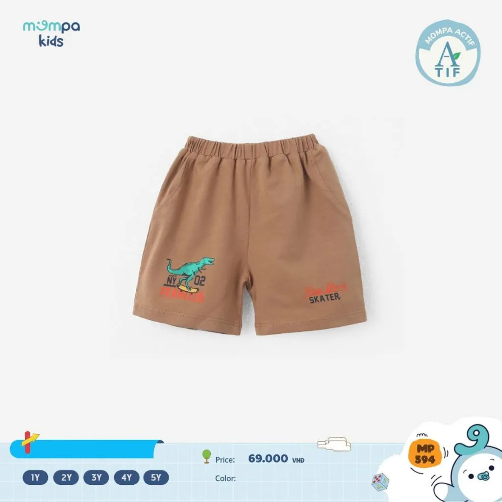 Ảnh Quần đùi cho bé Mompa 1-5 tuổi vải Cotton Actif mềm mại co giãn thoáng khí 594 3
