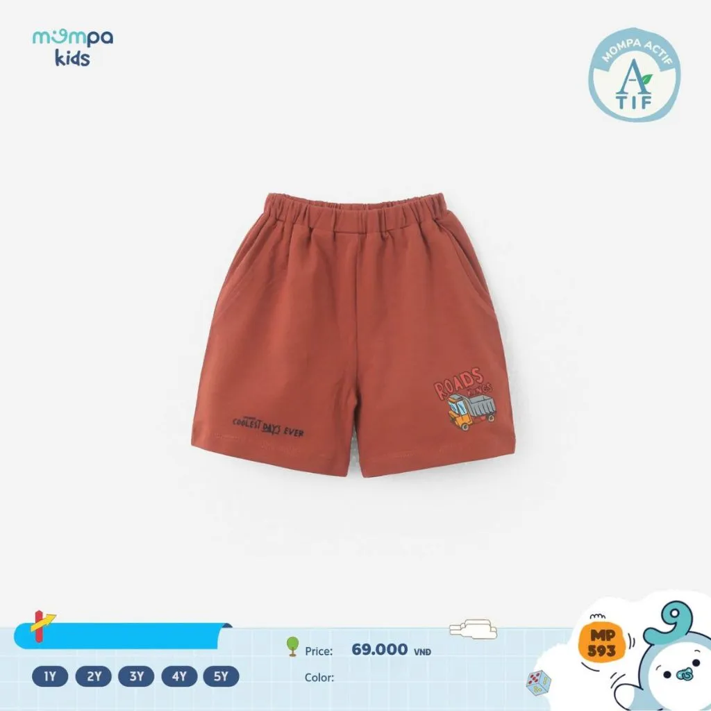 Ảnh Quần đùi cho bé Mompa 1-5 tuổi vải Cotton Actif mềm mại co giãn thoáng khí 593 3