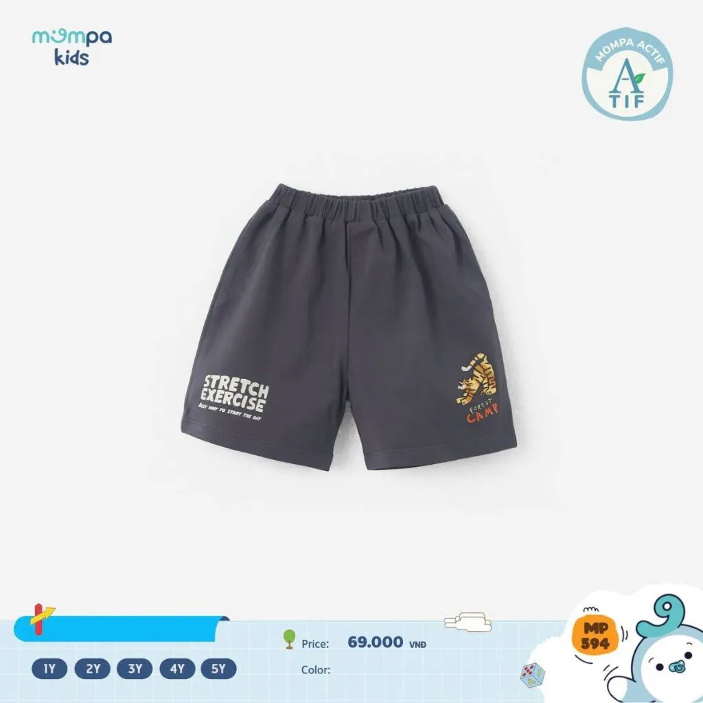 Ảnh Quần đùi cho bé Mompa 1-5 tuổi vải Cotton Actif mềm mại co giãn thoáng khí 594 4