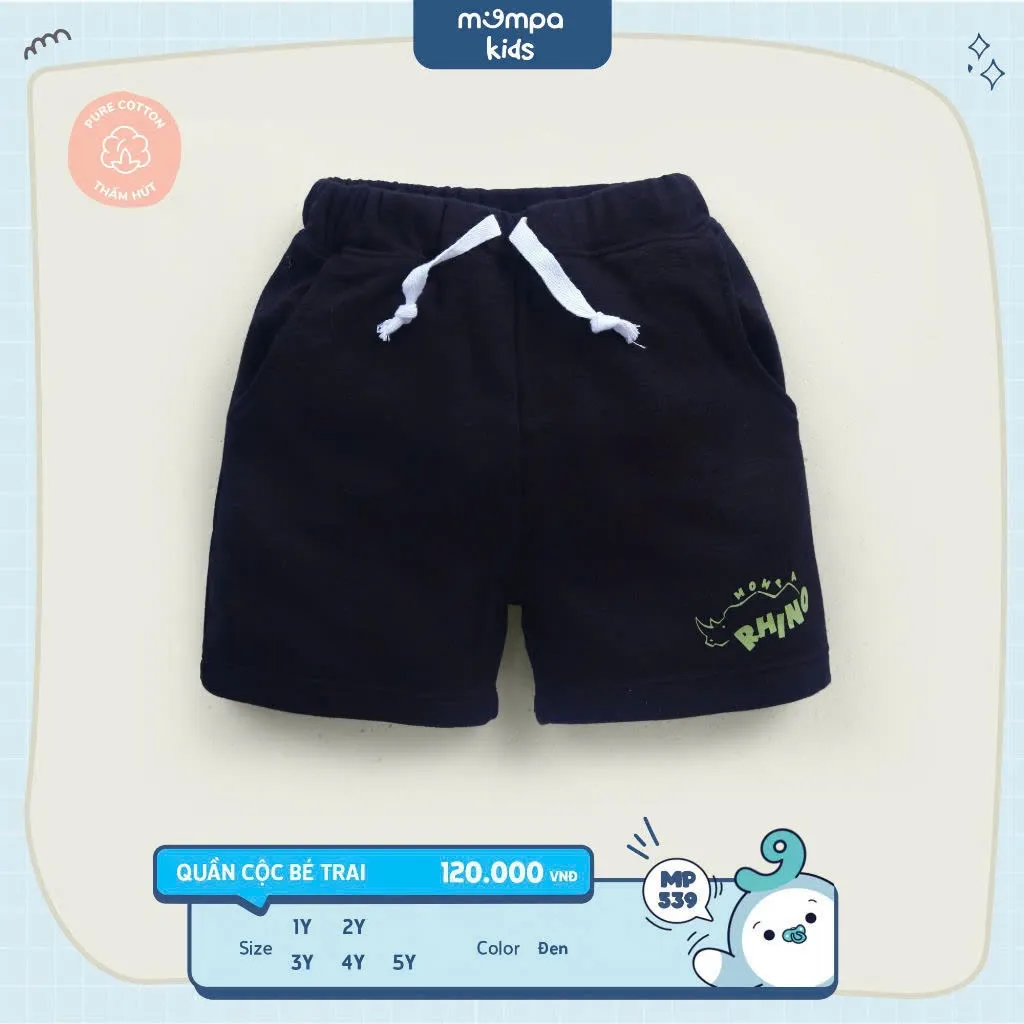 Ảnh Quần đùi cho bé Mompa 1-5 tuổi vải Cotton Actif mềm mại co giãn thoáng mát 234 3