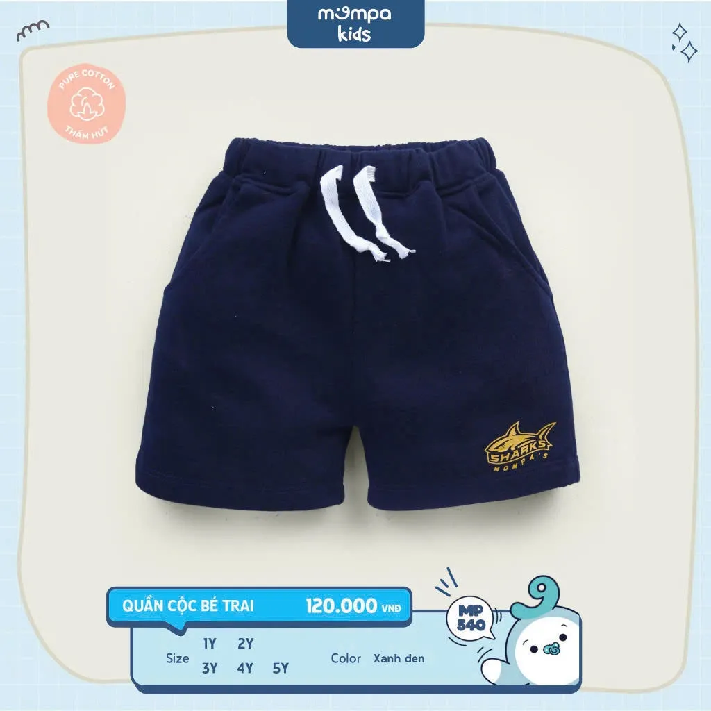 Ảnh Quần đùi cho bé Mompa 1-5 tuổi vải Cotton Actif mềm mại co giãn thoáng mát 234 4
