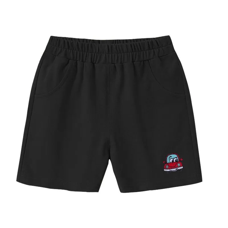 Ảnh Quần đùi cho bé trai SKIDS quần thun trẻ em ngắn chất cotton họa tiết thêu oto cho bé 2 đến 8 tuổi 1