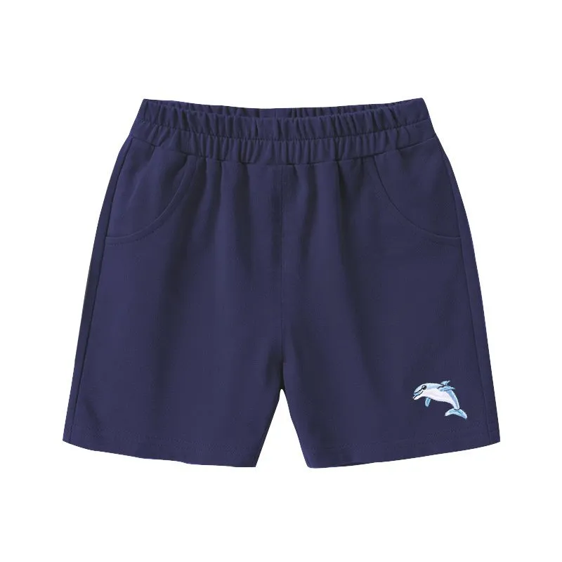 Ảnh Quần đùi cho bé trai SKIDS quần thun trẻ em ngắn chất cotton họa tiết thêu oto cho bé 2 đến 8 tuổi 2