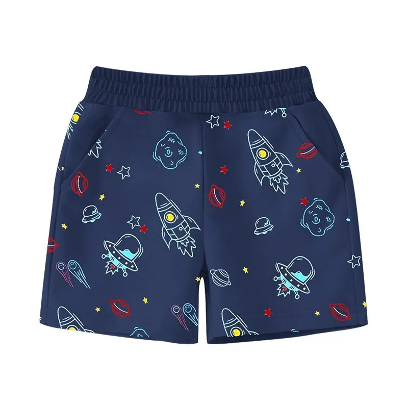 Ảnh Quần đùi cho bé trai SKIDS quần thun ngắn cho trẻ em mùa hè cotton họa tiết khủng long oto 3