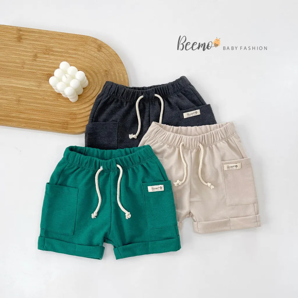 Ảnh Quần đùi cotton siêu xinh cho bé Beemo,Chất liệu da cá co giãn, thấm mồ hôi,Cạp chun mềm mại kèm dây rút B275 2