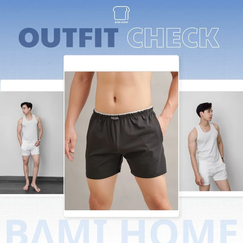 Ảnh Quần đùi nam BAMIHOME mặc nhà phong cách Unisex chất thun cotton cao cấp form Slim Fit QT4C01 3
