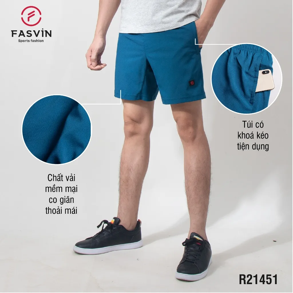Ảnh Quần đùi nam chạy bộ Fasvin R21451.HN vải Dù Gió co giãn nhẹ mát 3