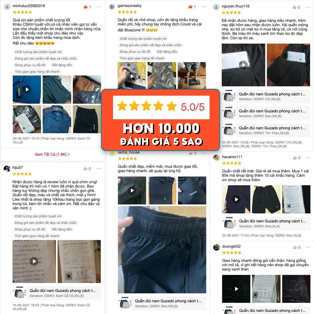Ảnh Quần Đùi Nam GUZADO Vải Gió Thể Thao Cạp Chun Mềm Mại,Co Giãn Vận Động Thoải Mái Màu Basic GSR01 4
