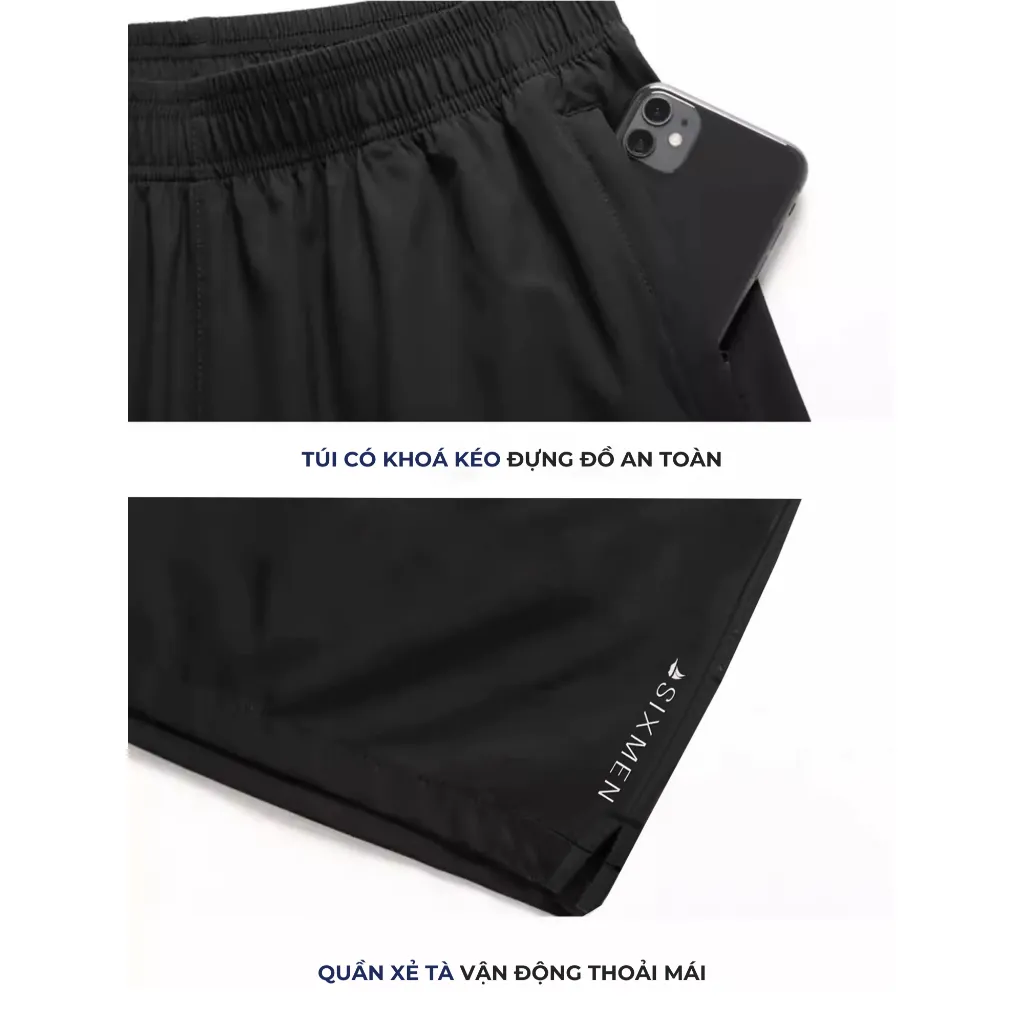 Ảnh Quần đùi nam SIXMEN [Tặng Kèm Hộp Quà] vải gió cao cấp xin mềm mại, co giãn, vận động thoải mái 3