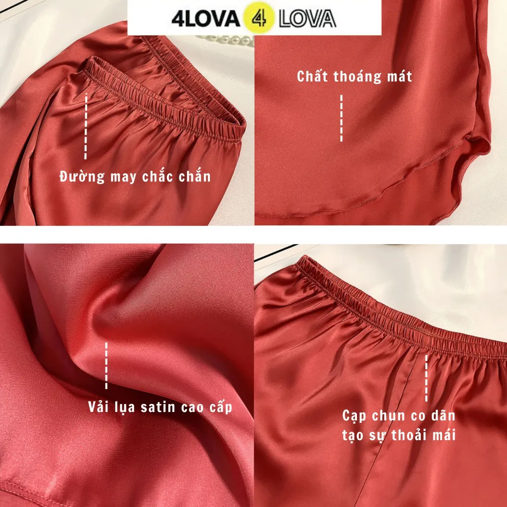 Ảnh Quần đùi nữ mặc nhà lụa satin cao cấp 4LOVA cạp chun co dãn mềm mại quyến rũ nhiều màu cósizeEVA074 3