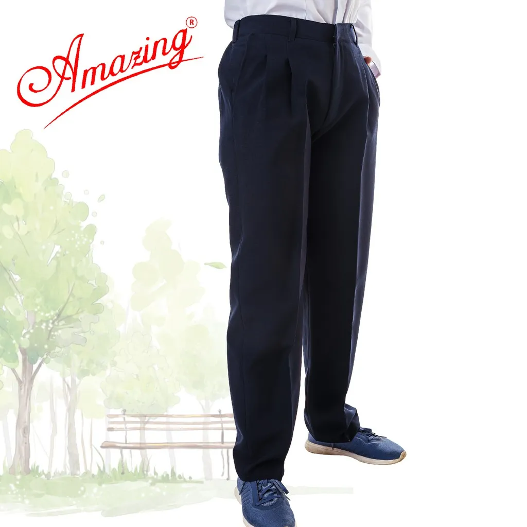 Ảnh Quần xanh học sinh lưng thun, đồng phục đi học, xếp 2 ly, dây kéo,form rộng, từ 20 đến 95kg, AMAZING 3