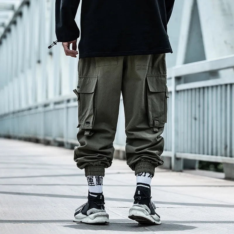 Ảnh Quần yếm hip hop dáng rộng phong cách chức năng nam IELGY 4