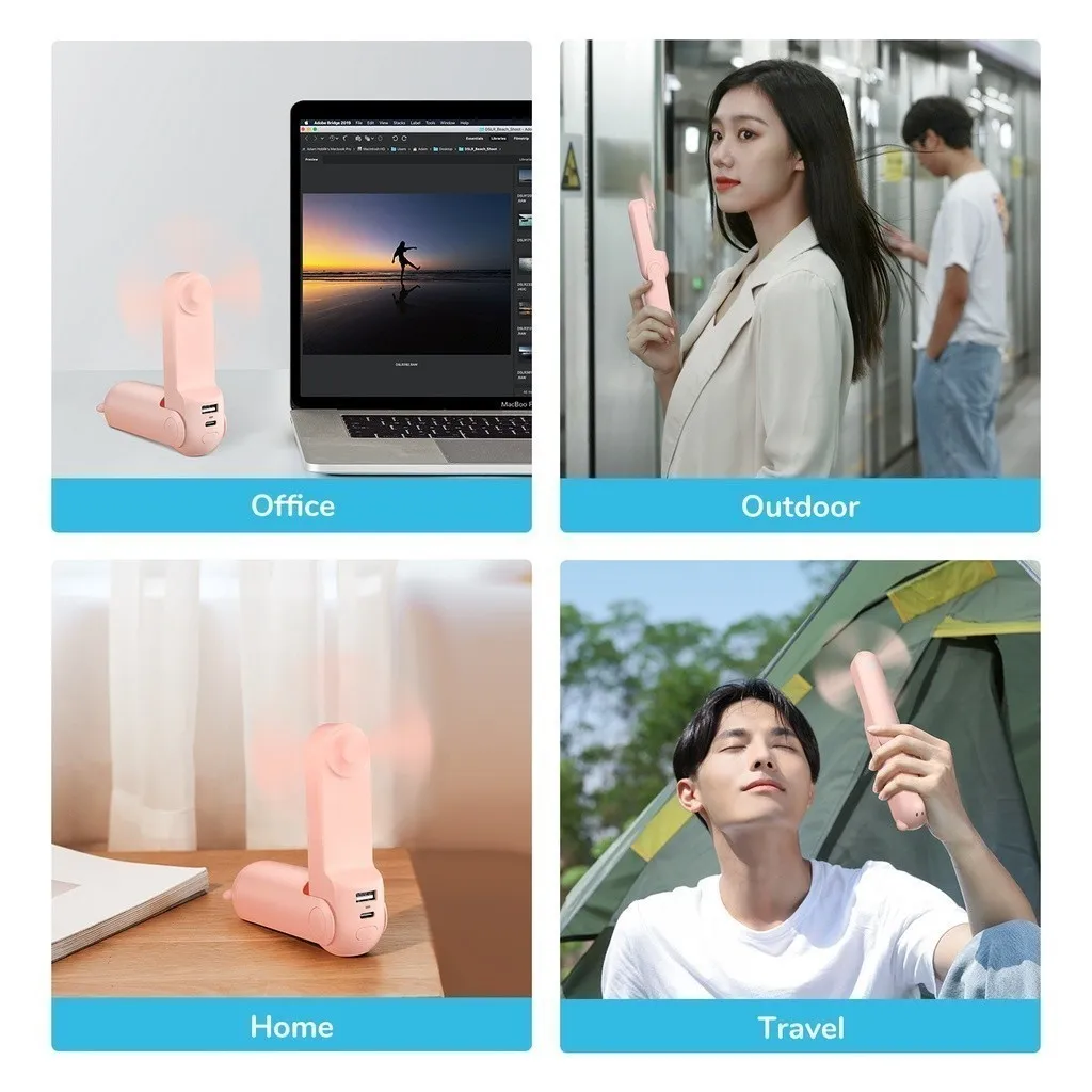 Ảnh Quạt Cầm Tay 3 in 1 JISULIFE F8X Plus 4500mAh Tích Hợp Sạc Dự Phòng - Đèn Pin Siêu Sáng Bảo Hành 12 tháng 4