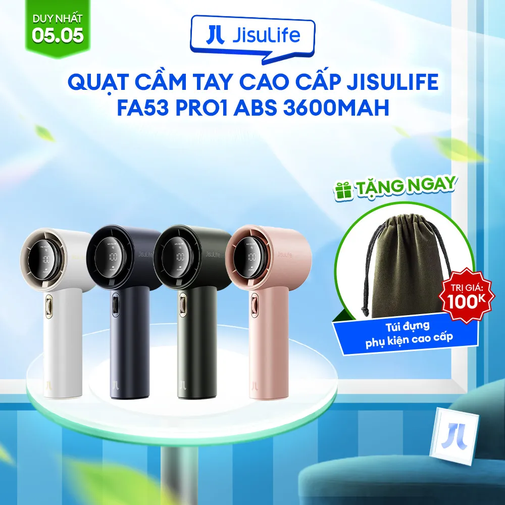 Ảnh Quạt Cầm Tay Cao Cấp JISULIFE FA53 Pro1 ABS | 100 Cấp Gió | Pin 3600mAh Sử Dụng Đến 12H | Bảo Hành Chính Hãng 12 Tháng 1