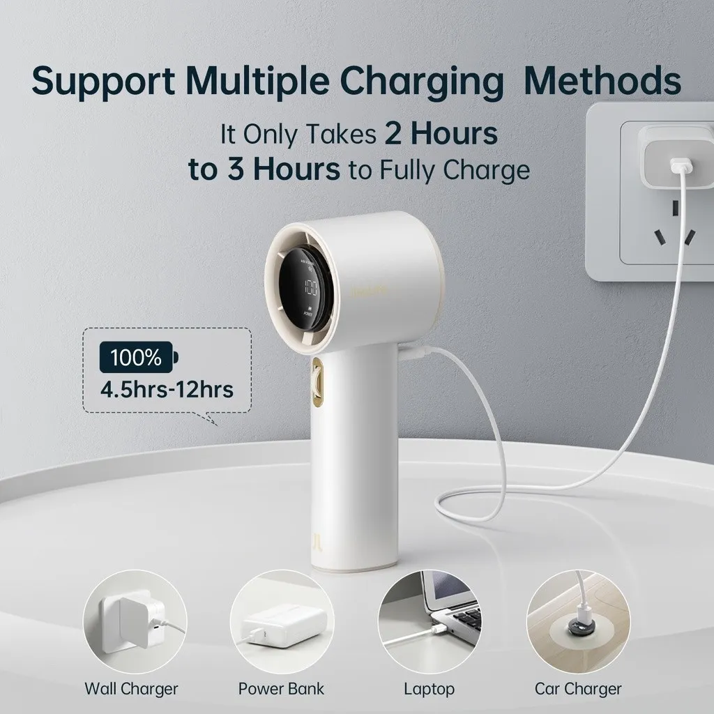 Ảnh Quạt Cầm Tay Cao Cấp JISULIFE FA53 Pro1 ABS | 100 Cấp Gió | Pin 3600mAh Sử Dụng Đến 12H | Bảo Hành Chính Hãng 12 Tháng 4