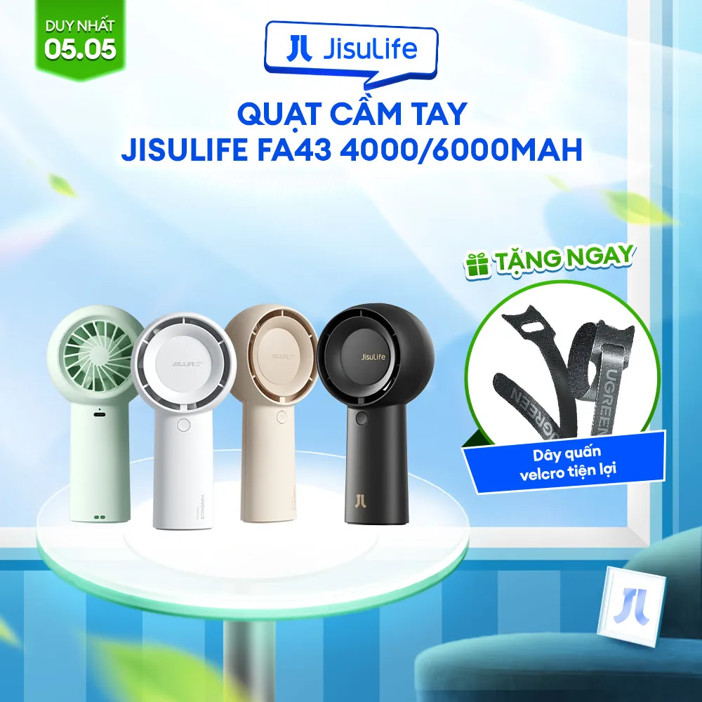 Ảnh Quạt Cầm Tay Mini JISULIFE FA43 Siêu Mát - Sạc Nhanh - Pin 4000/6000mAh Sử Dụng Lên Đến 12H - Bảo Hành 12 Tháng 1